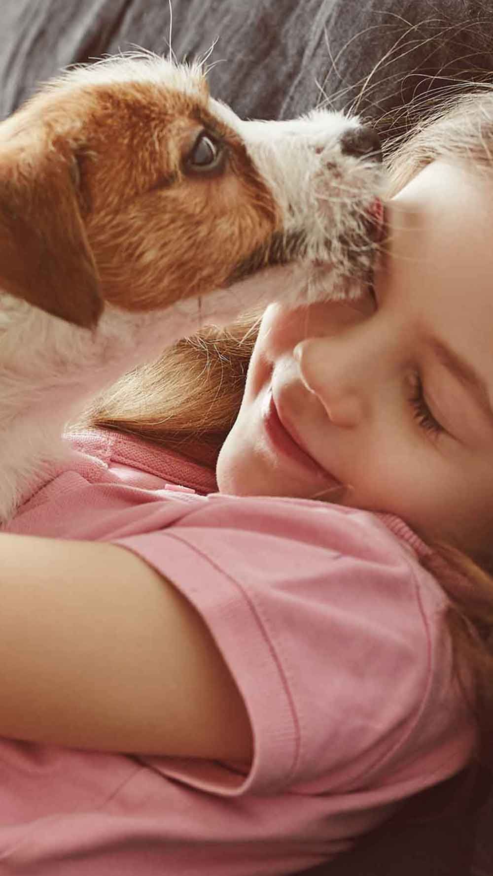 Kind mit Hund keine Chemie oder Gifte